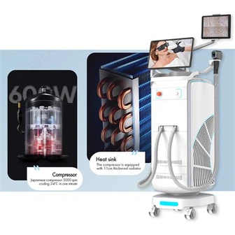 Mesin Penyingkiran Bulu Laser Diod Penyejukan Pemampat